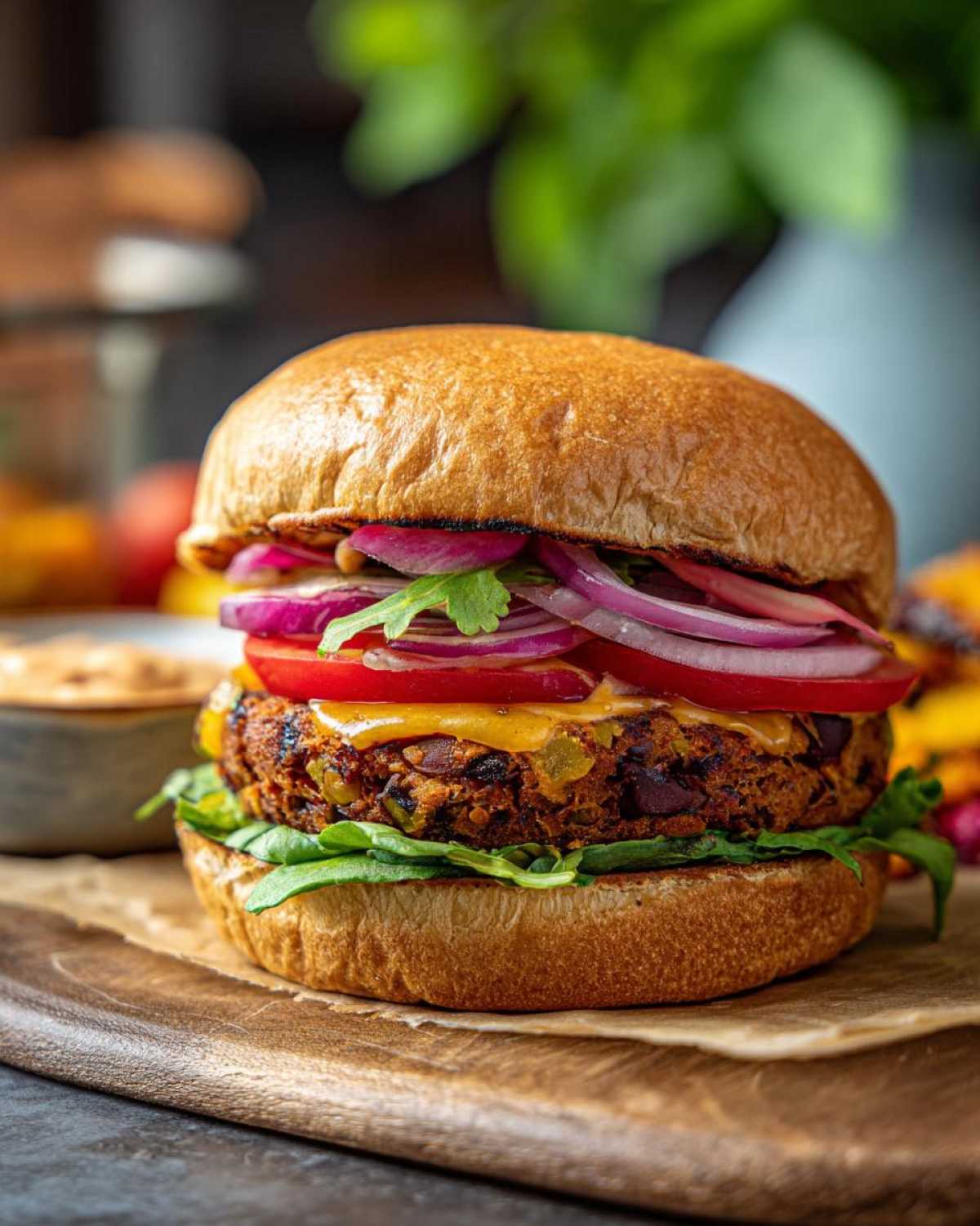 Black Bean Veggie Burger - detail 1