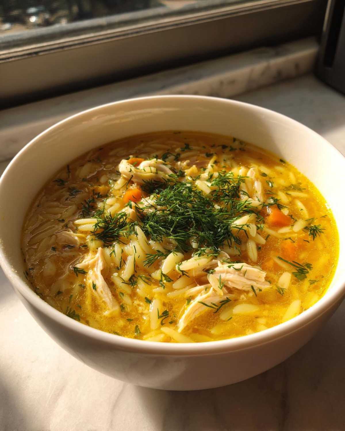 Greek Lemon Orzo Soup - detail 3