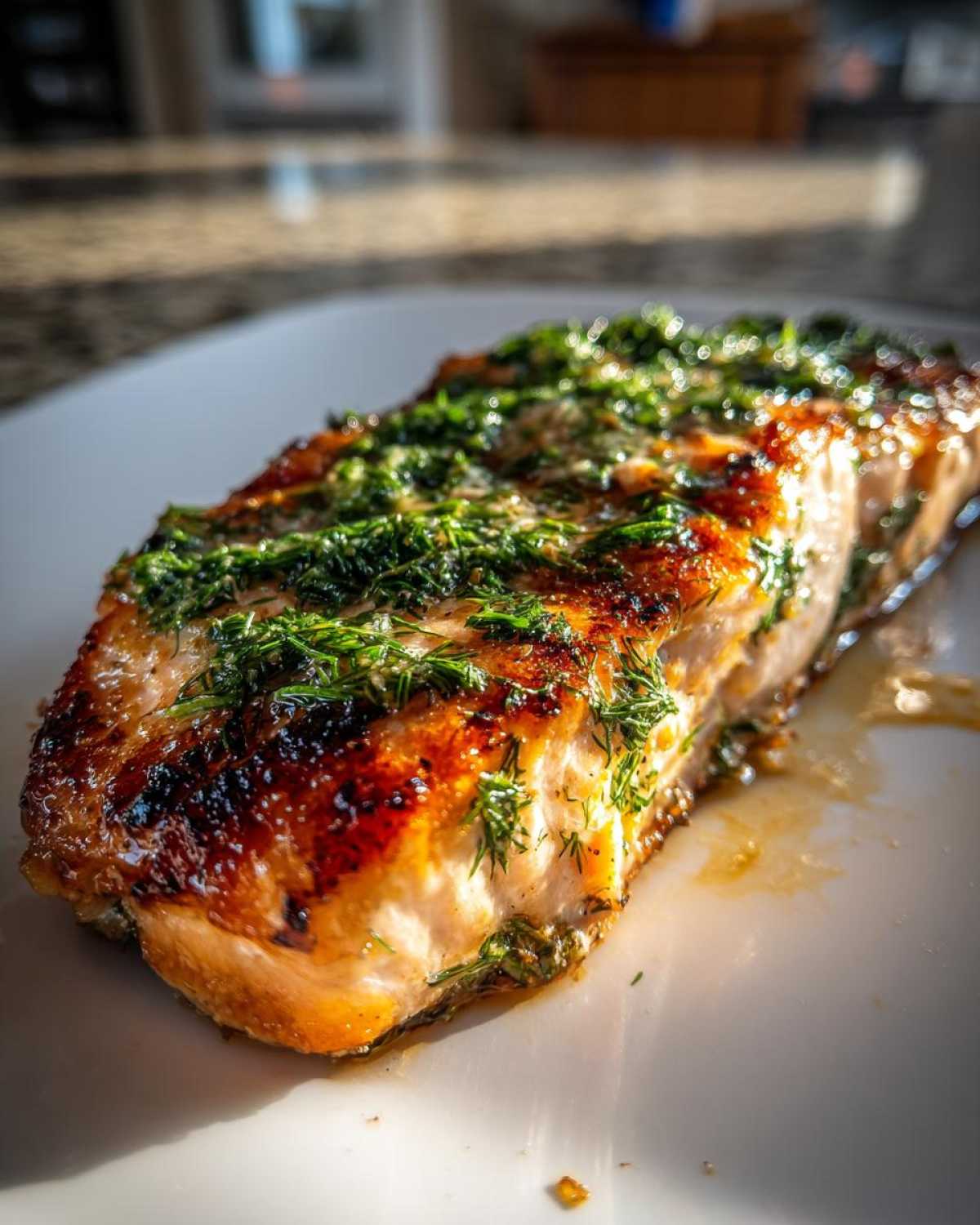 Grilled Salmon with Dill - detail 2