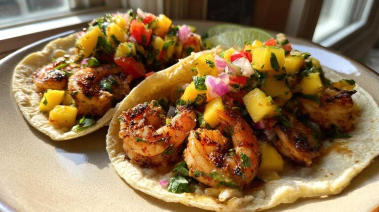Grilled Shrimp Tacos with Mango Salsa