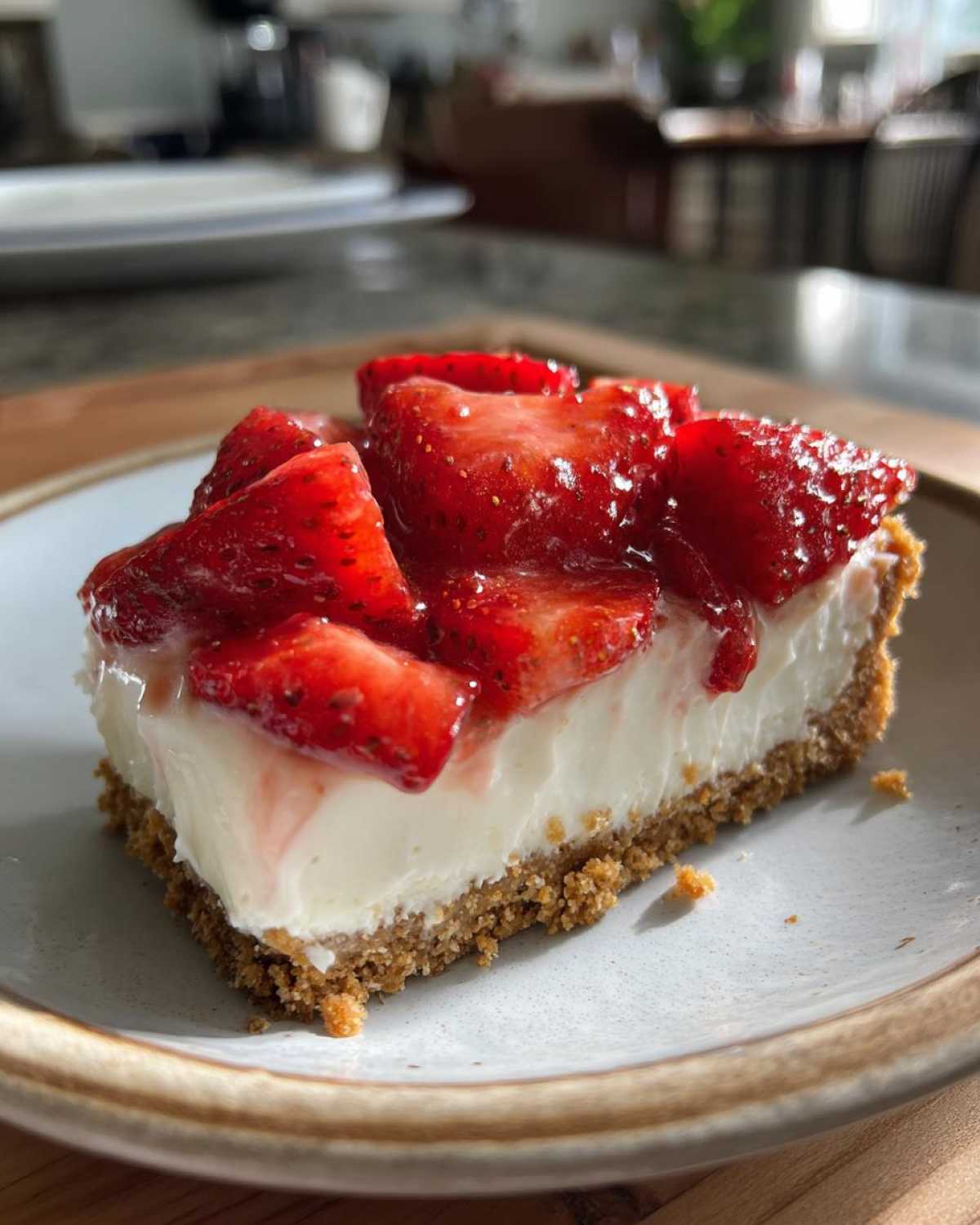No-Bake Strawberry Cheesecake - detail 1