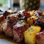 Pineapple BBQ Pork Skewers