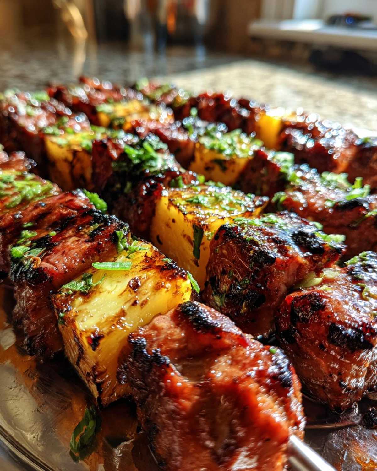 Pineapple BBQ Pork Skewers - detail 2