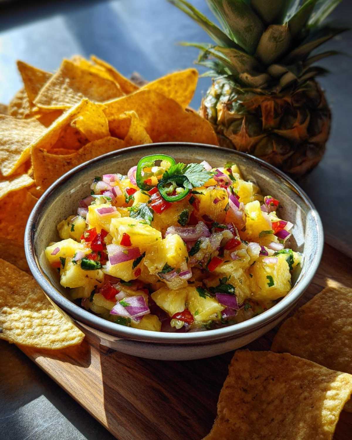 Pineapple Salsa with Chips - detail 1