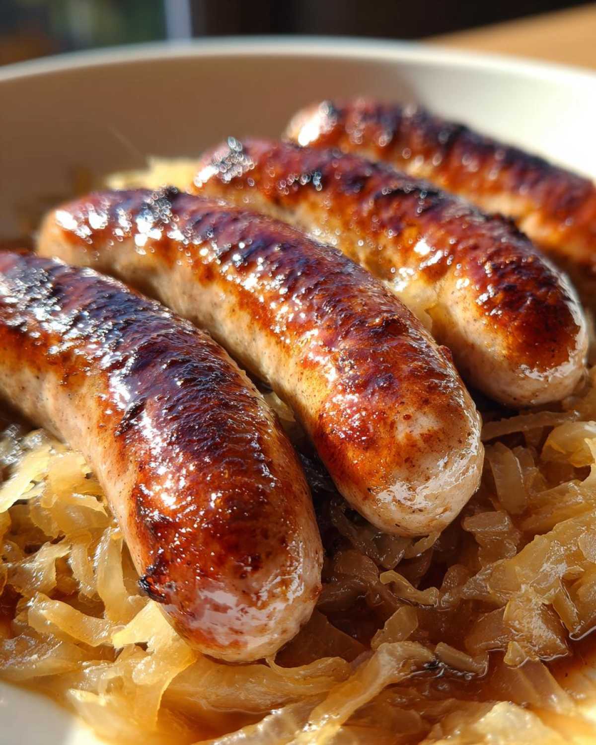 Beer-Soaked Bratwursts with Sauerkraut - detail 1