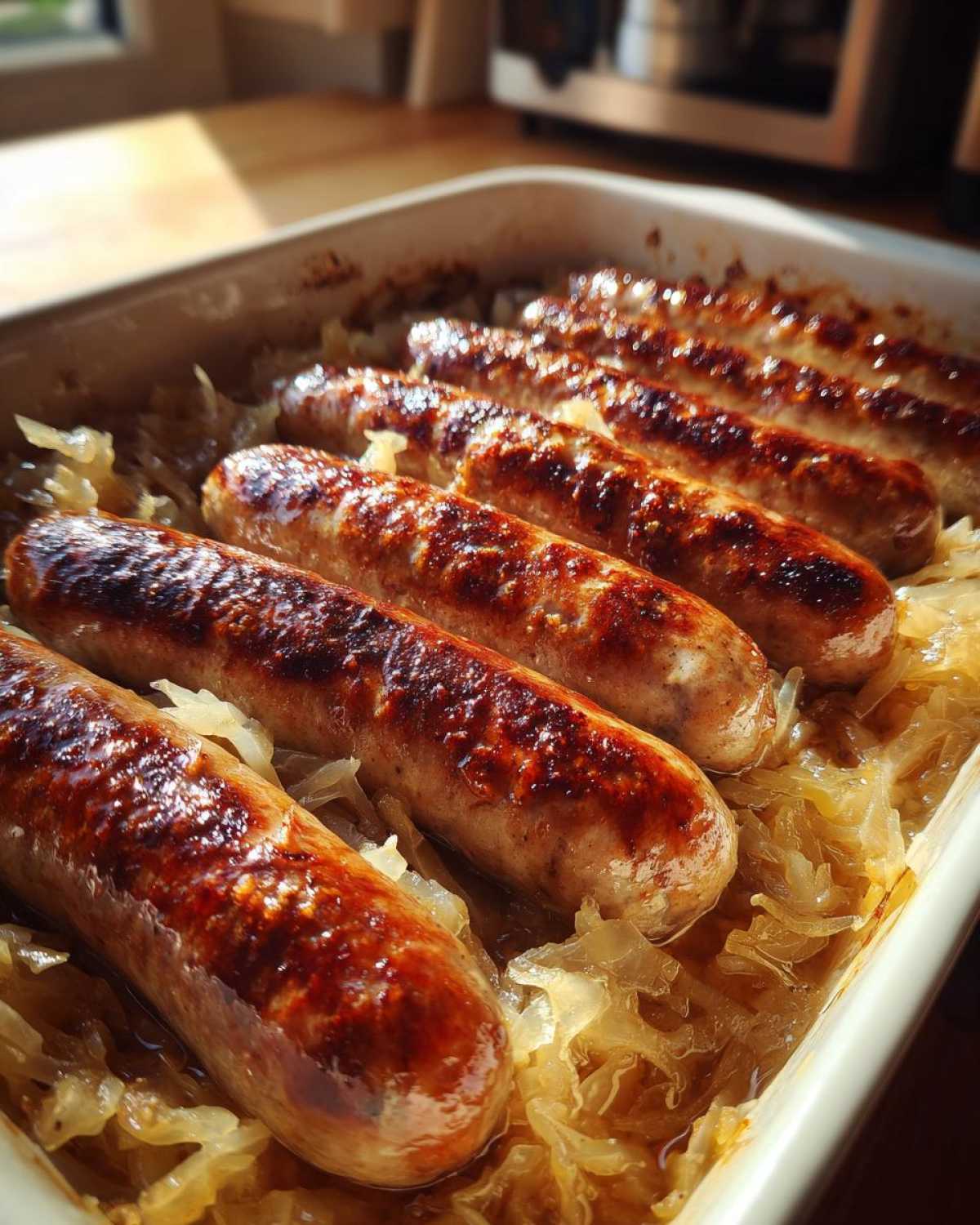 Beer-Soaked Bratwursts with Sauerkraut - detail 2