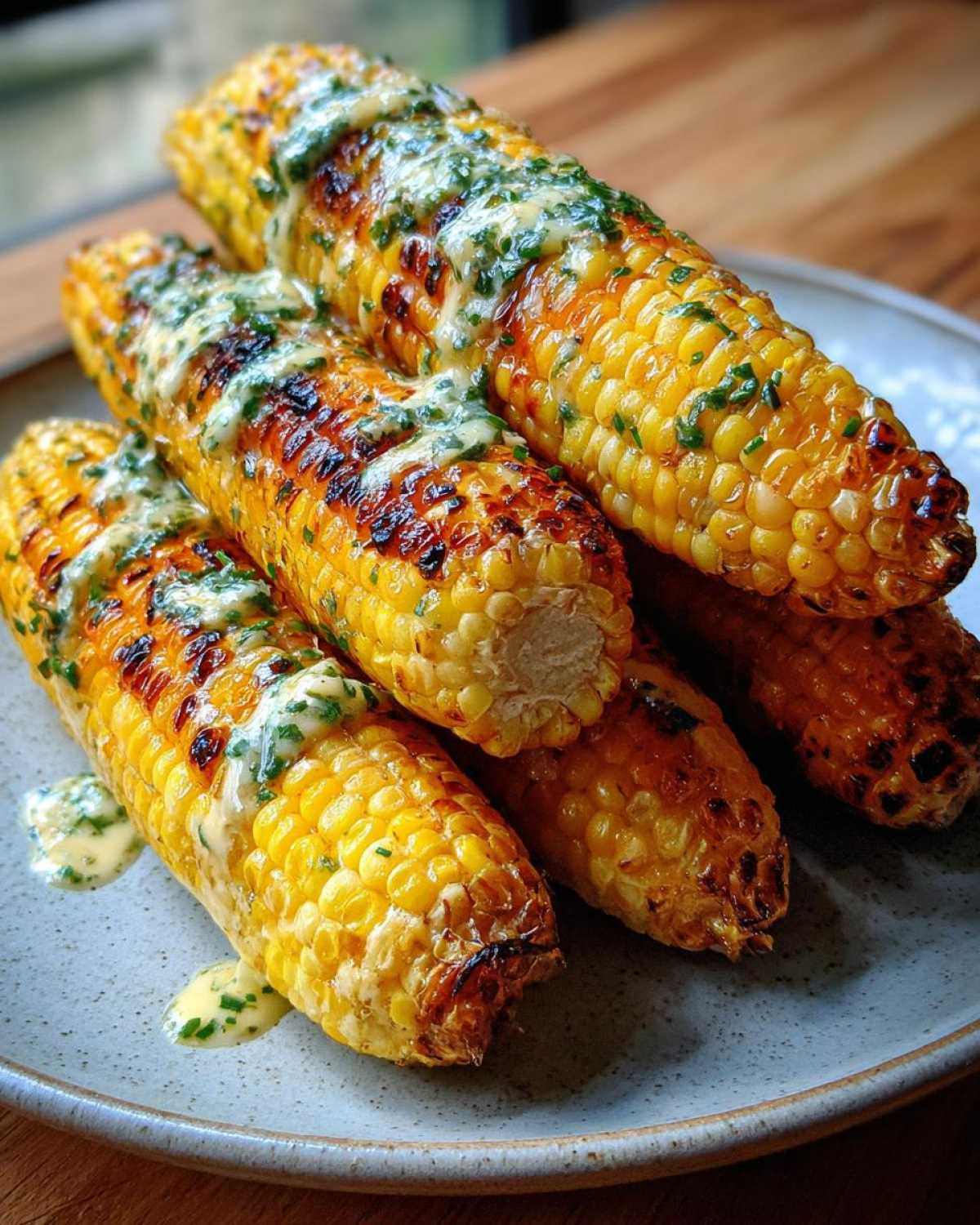 Grilled Corn on the Cob with Garlic-Chive Butter - detail 1