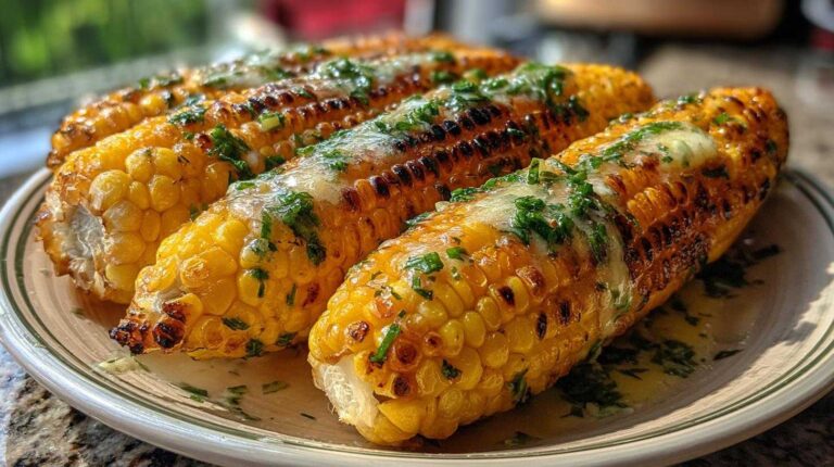 Grilled Corn on the Cob with Garlic-Chive Butter