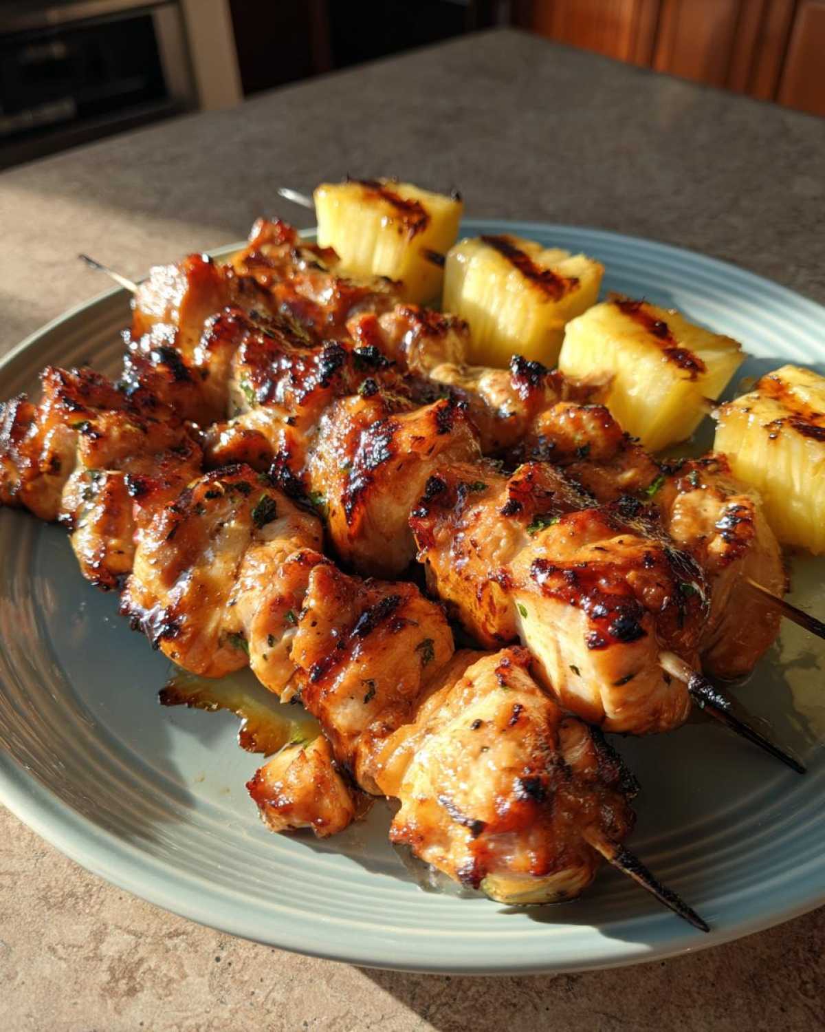 Grilled Pineapple and Chicken Kabobs - detail 1