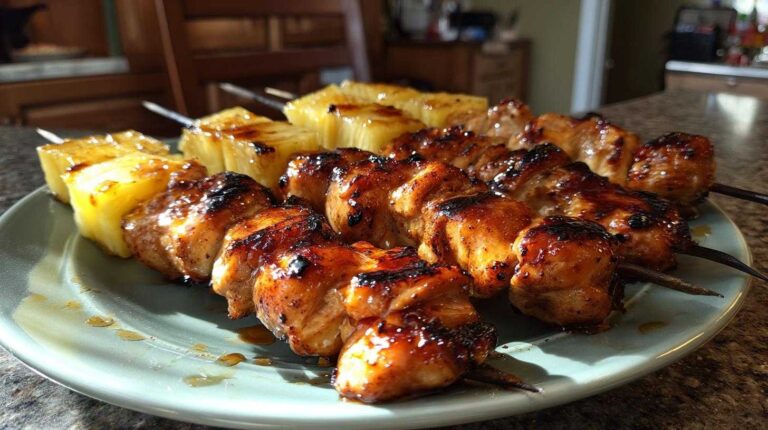 Grilled Pineapple and Chicken Kabobs