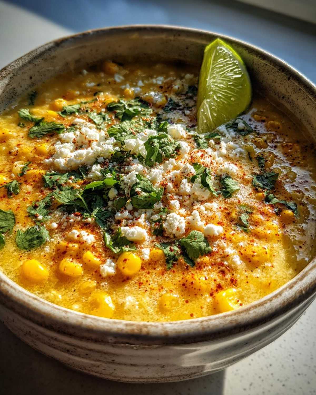 Mexican Street Corn Soup (Esquites Soup) - detail 4
