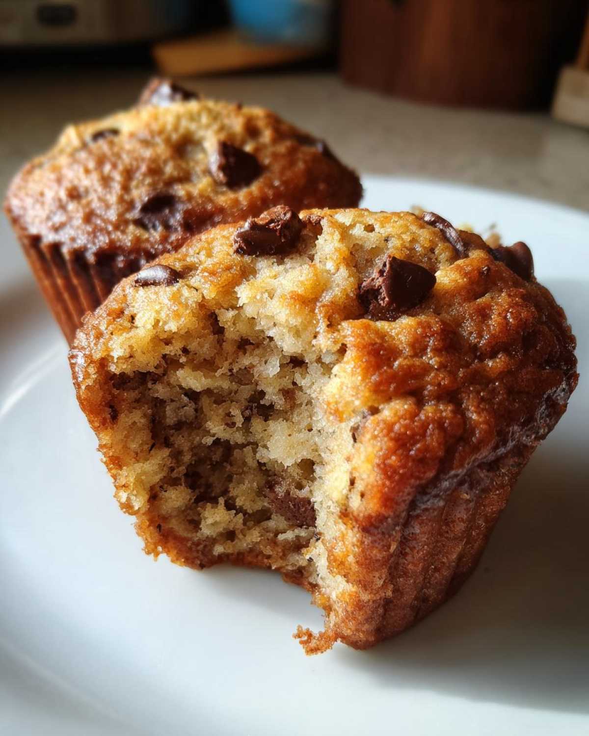 Chocolate chip banana muffins - detail 2