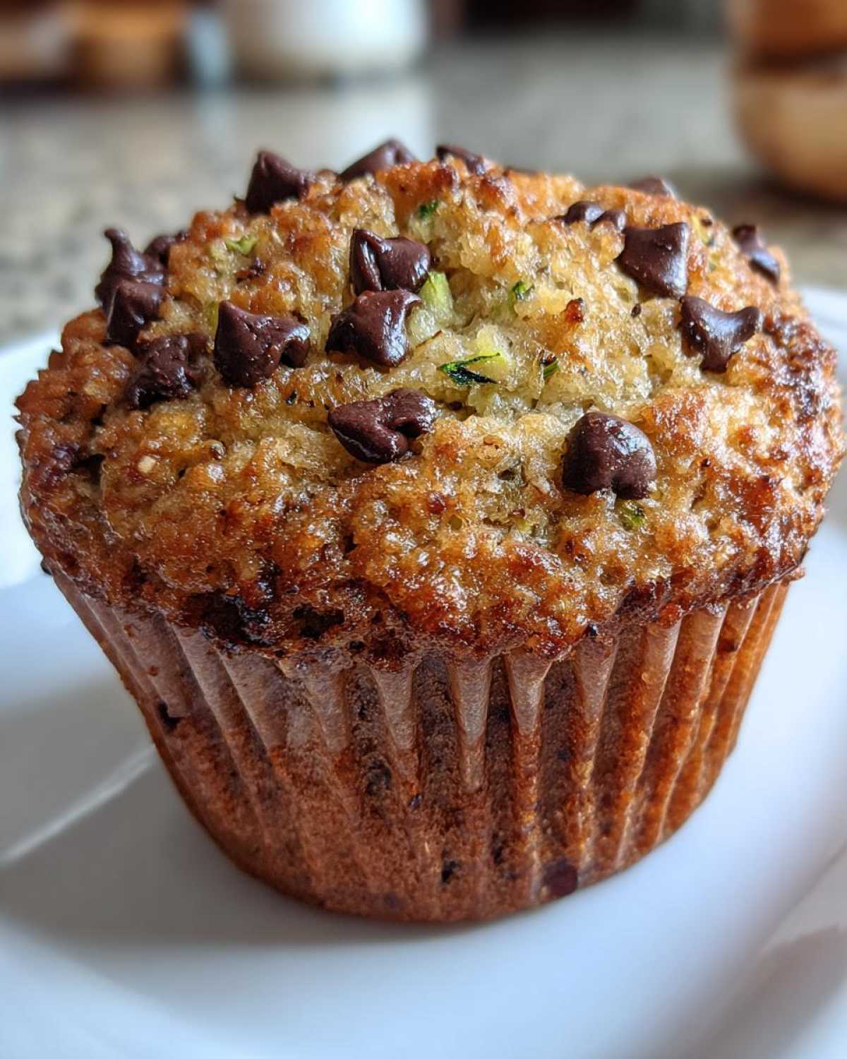 Chocolate chip zucchini muffins - detail 1