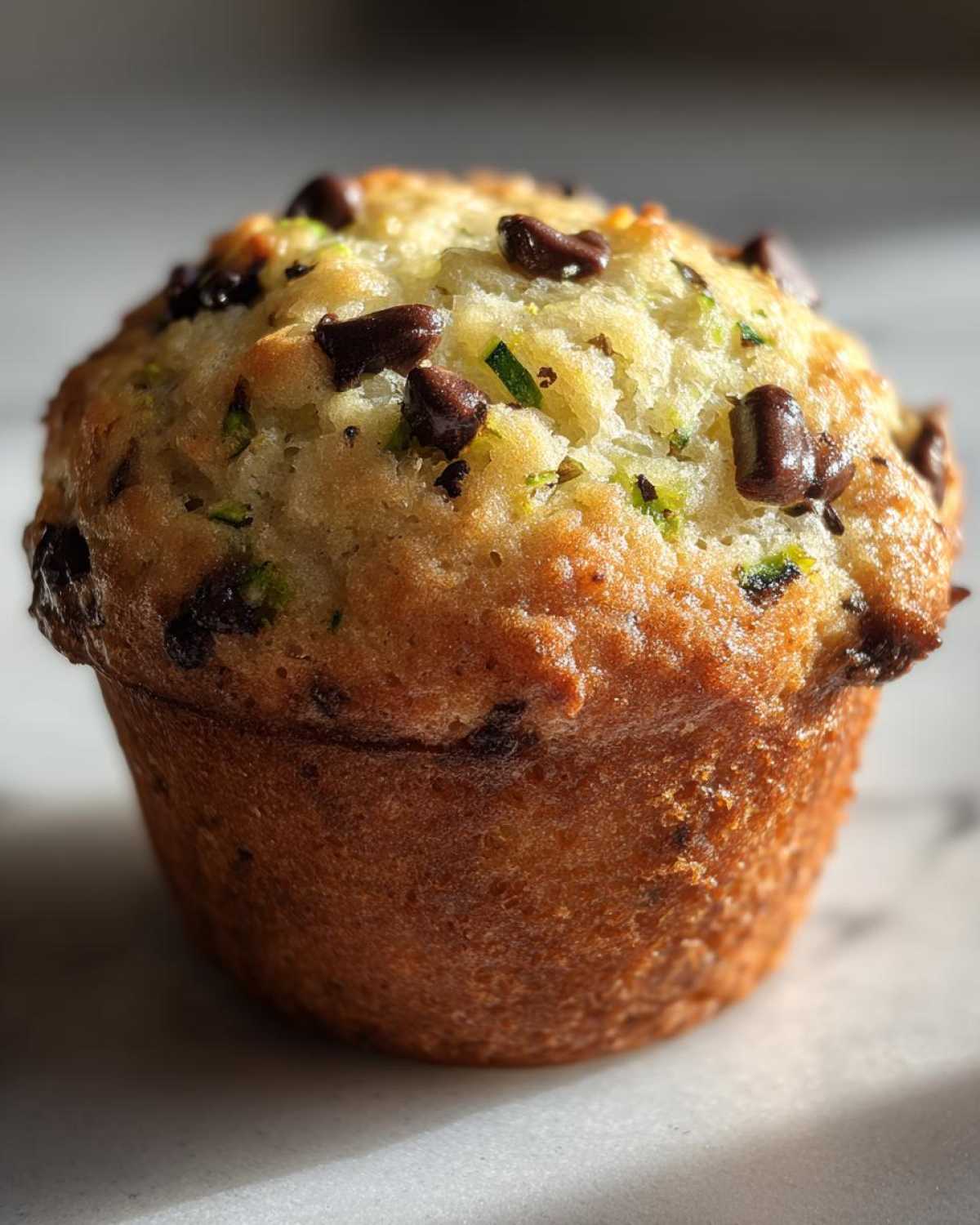 Chocolate chip zucchini muffins - detail 2