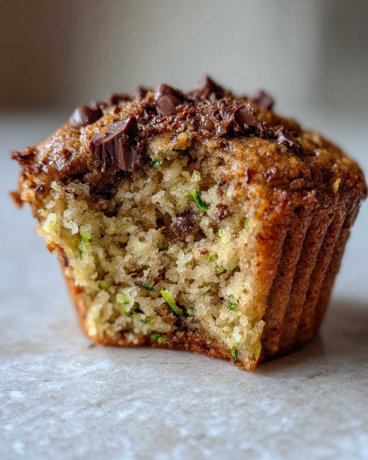 Chocolate chip zucchini muffins - detail 3