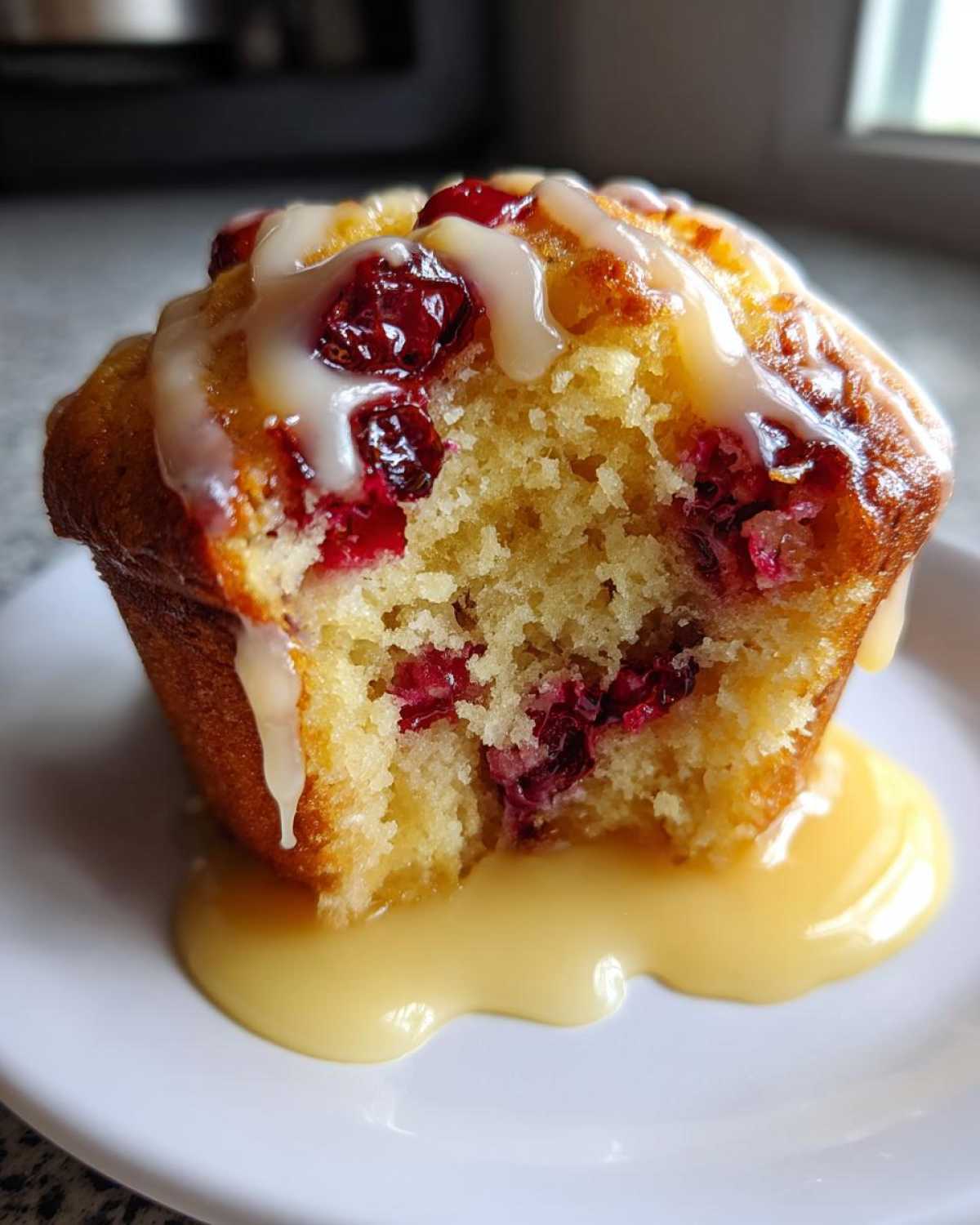 Cranberry Orange Muffins with a Sweet Glaze - detail 2