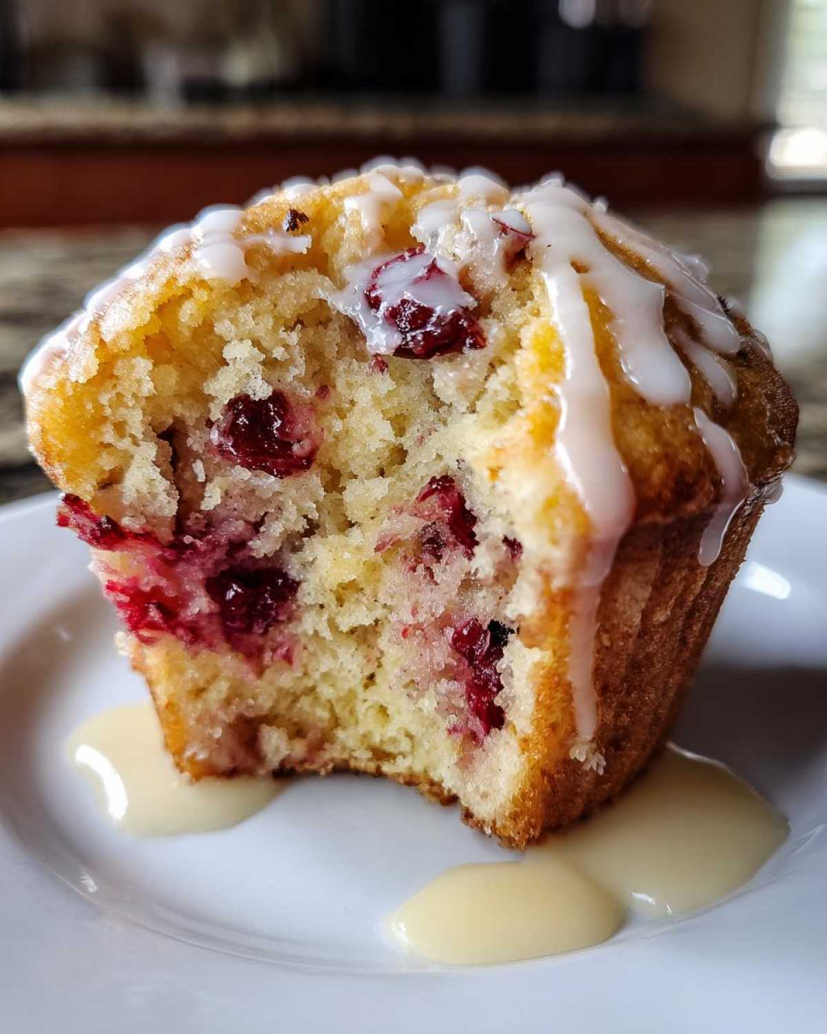 Cranberry Orange Muffins with a Sweet Glaze - detail 4