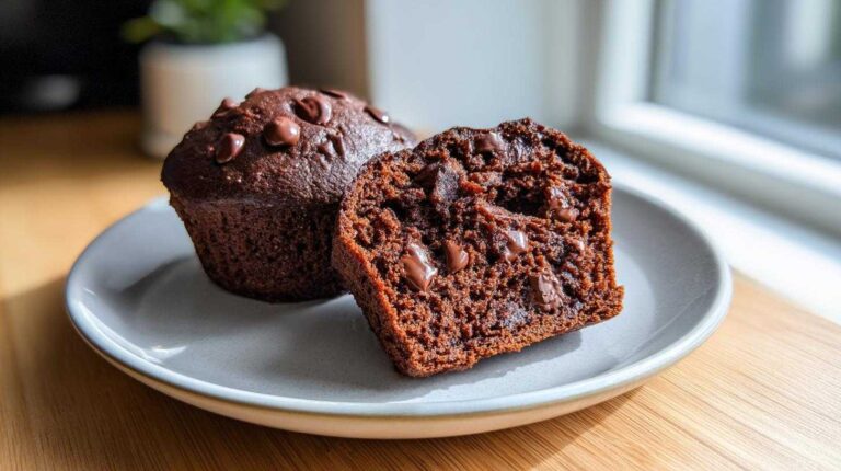 Amazing Double Chocolate Protein Muffins in 20 Minutes Double Chocolate Protein Muffins