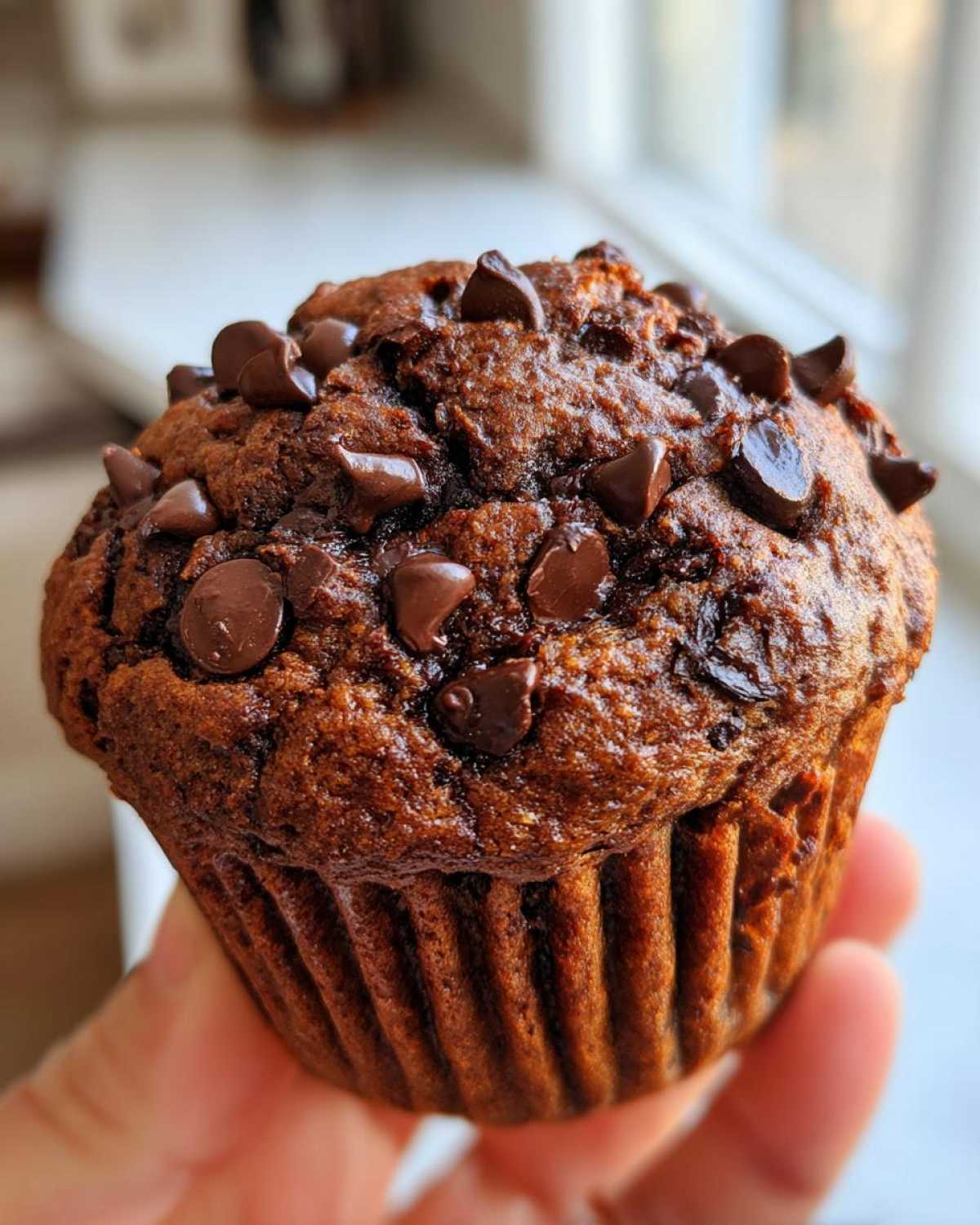 Double chocolate chip muffins - detail 2