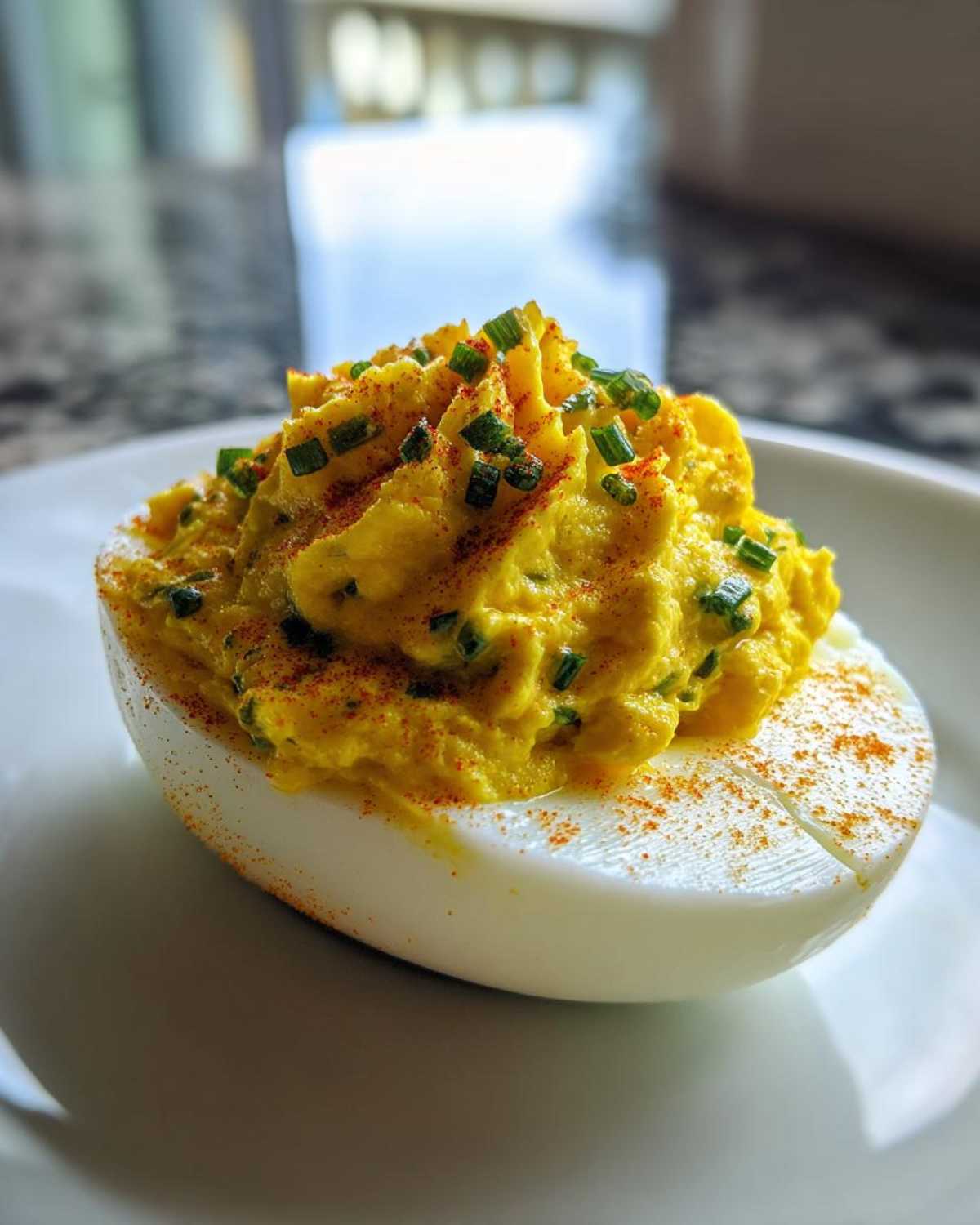 Horseradish and Chive Deviled Eggs - detail 2