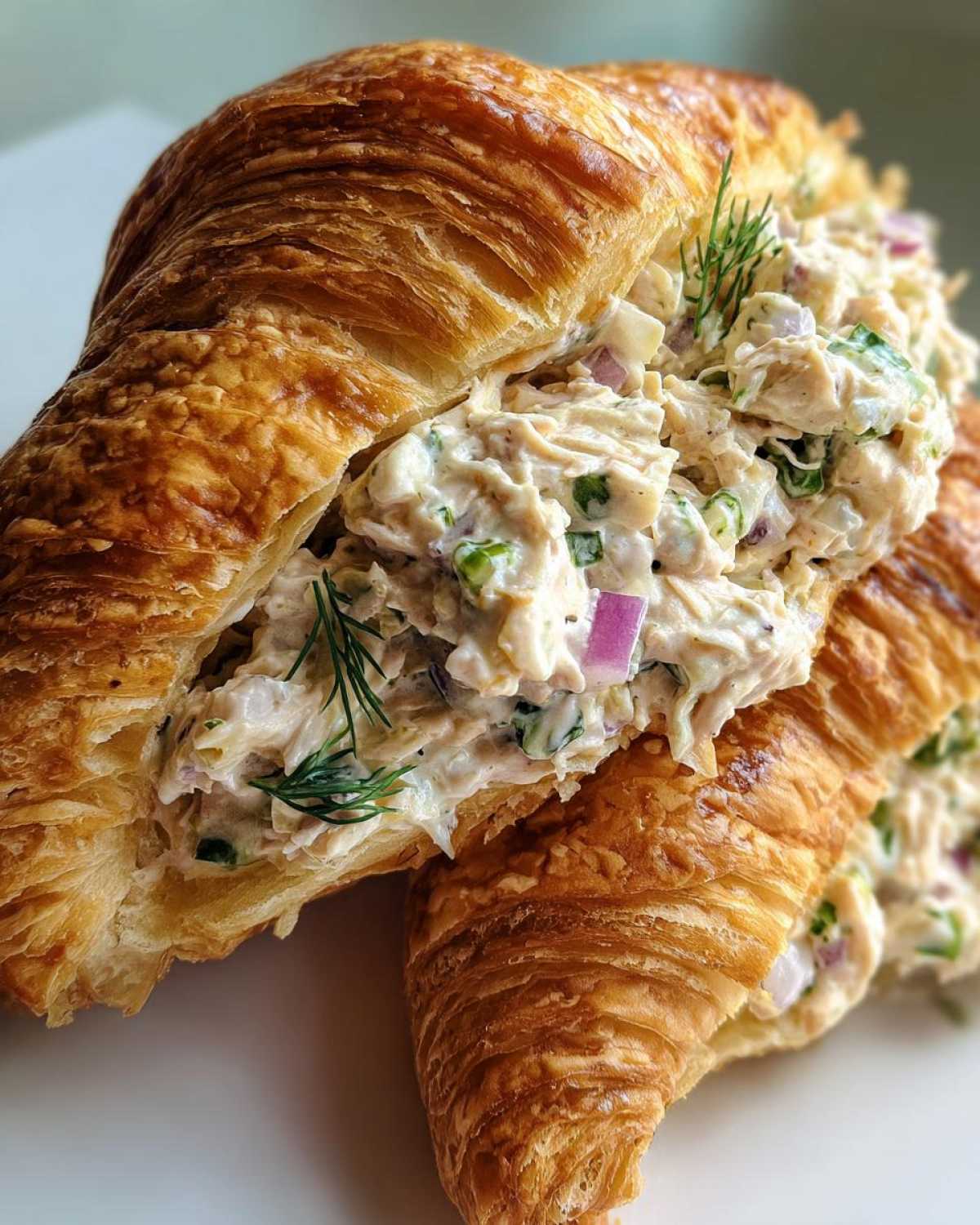 Lemon Dill Tuna Salad Sandwiches on Croissants - detail 3
