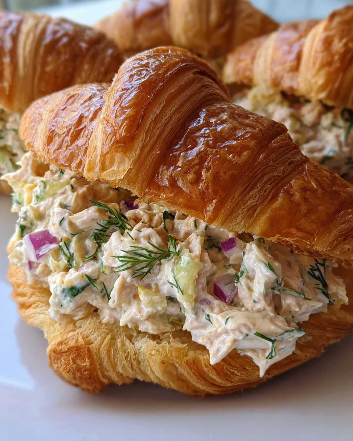 Lemon Dill Tuna Salad Sandwiches on Croissants - detail 4