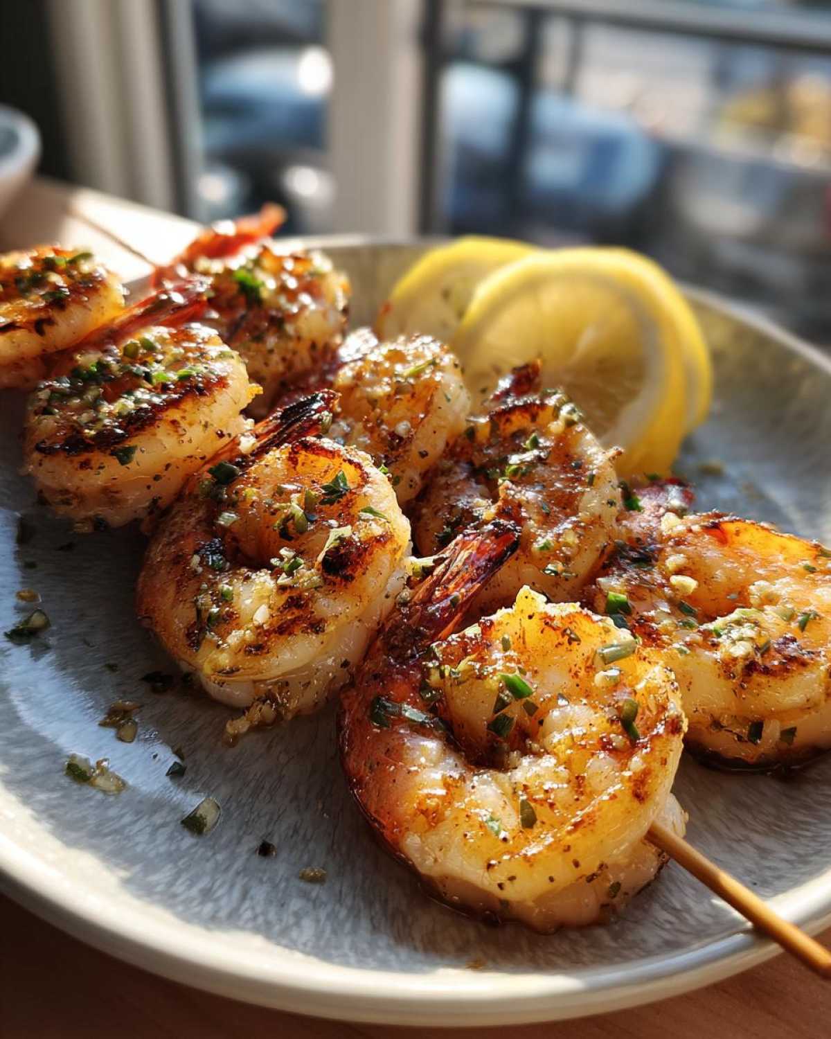 Lemon Garlic Shrimp Skewers - detail 2