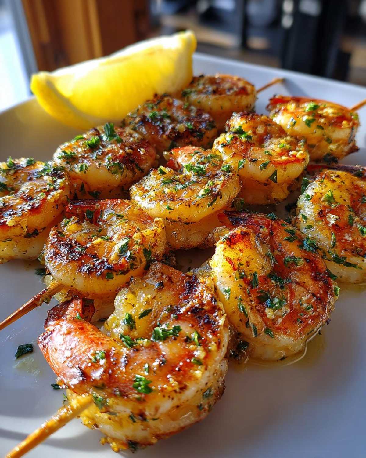 Lemon Garlic Shrimp Skewers - detail 3