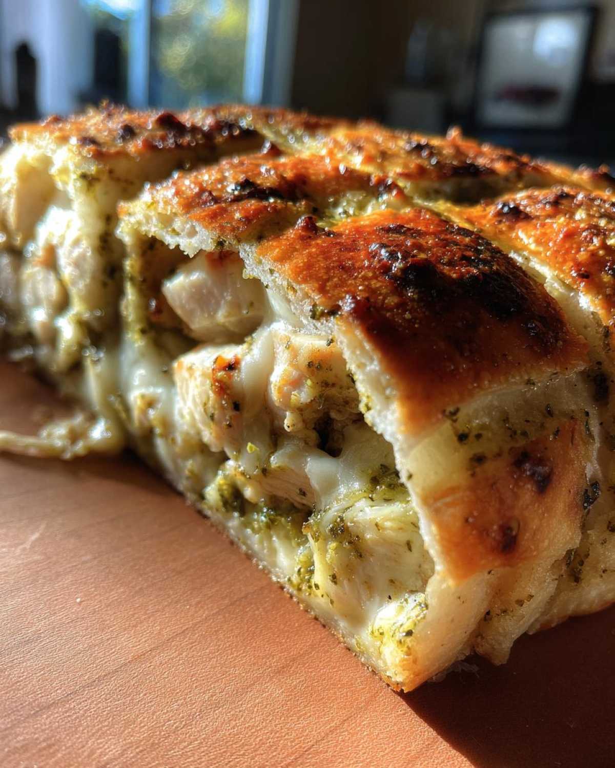 Pesto Chicken Stuffed Bread - detail 2