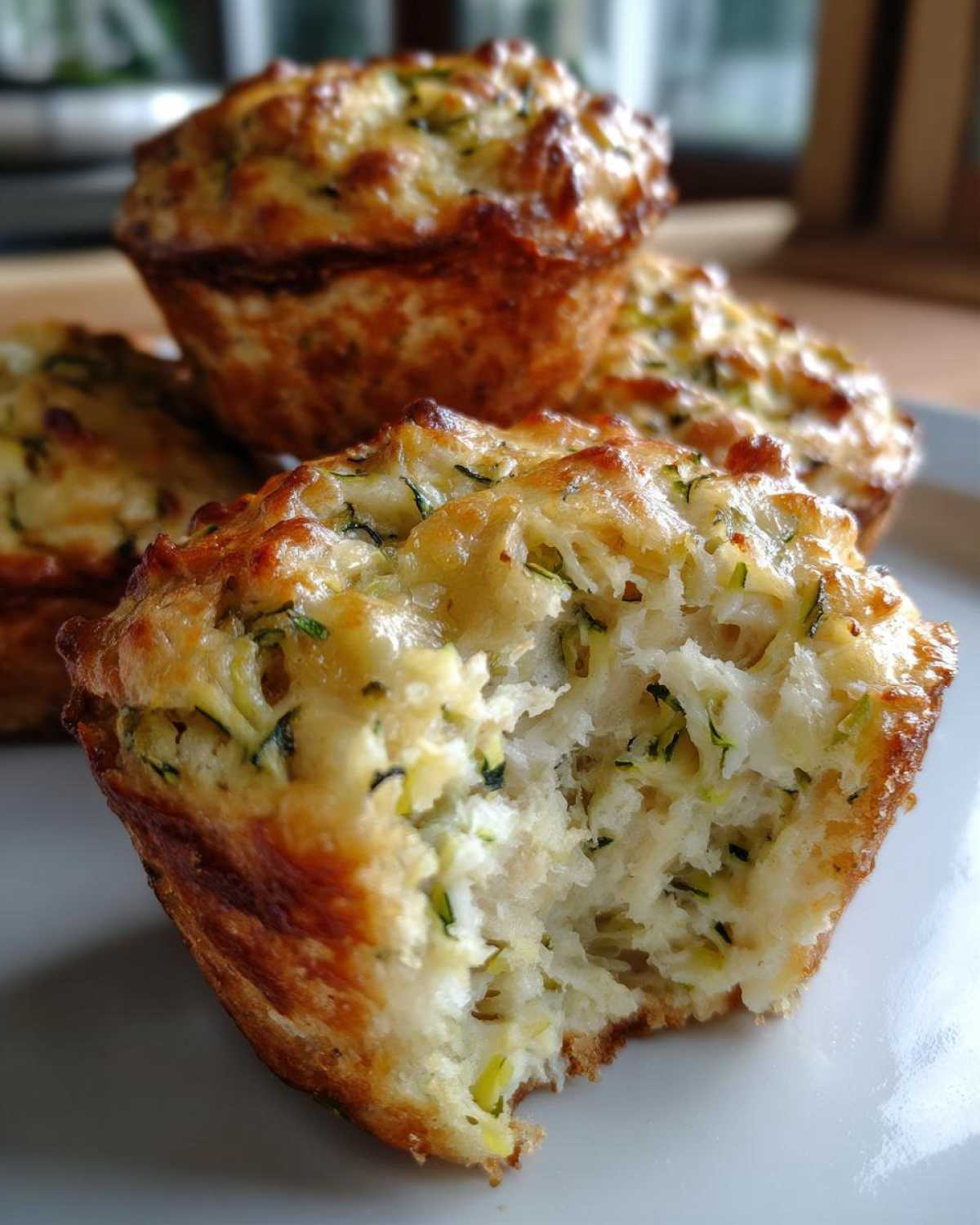 Savory zucchini cheese muffins - detail 1