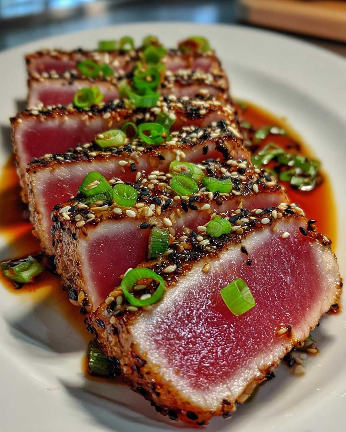 Seared Ahi Tuna Steaks with a Ginger Soy Marinade - detail 1