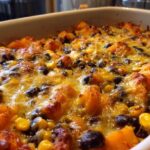 Spicy Southwest Squash Casserole with Corn and Black Beans
