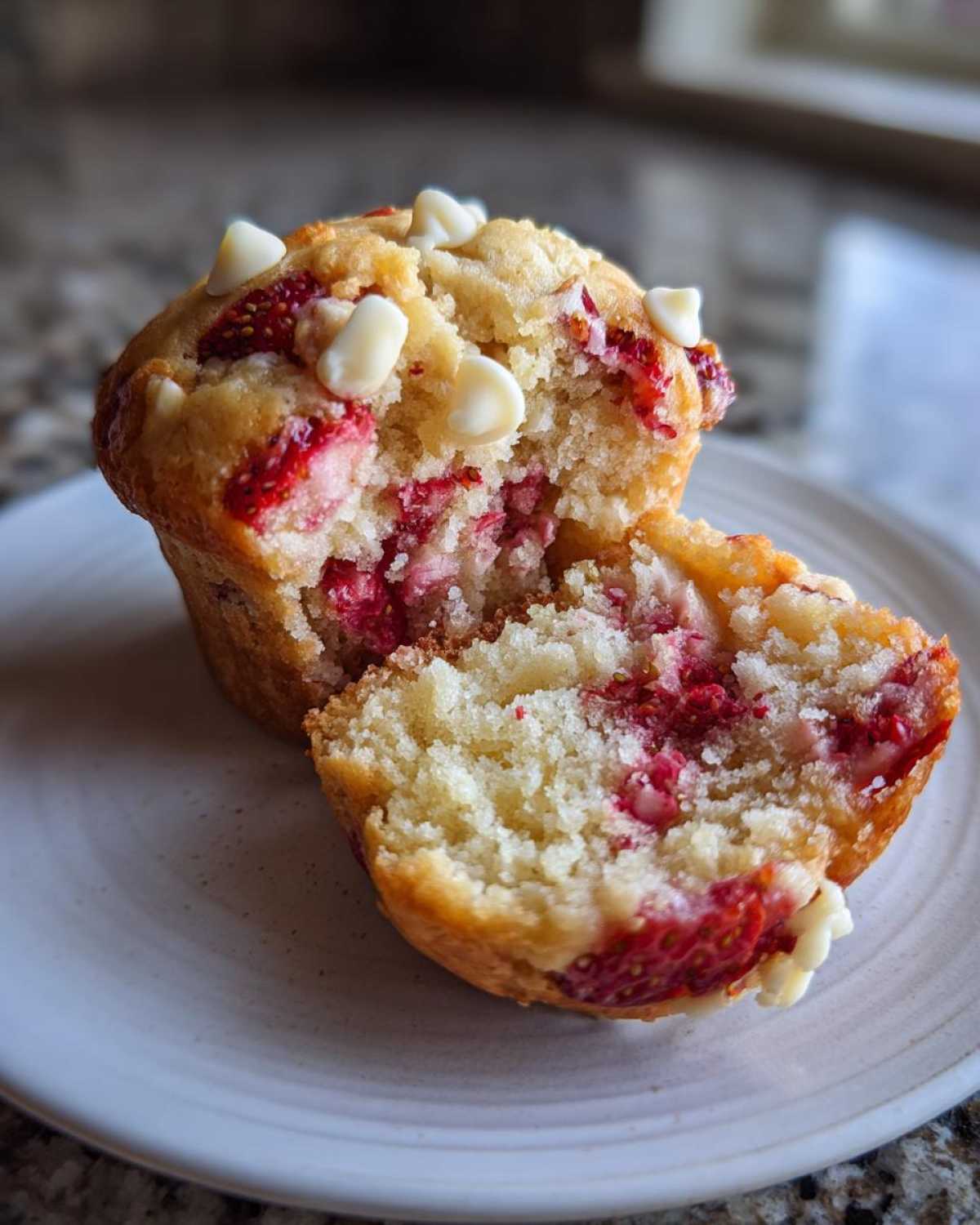 Strawberry White Chocolate Muffins - detail 1