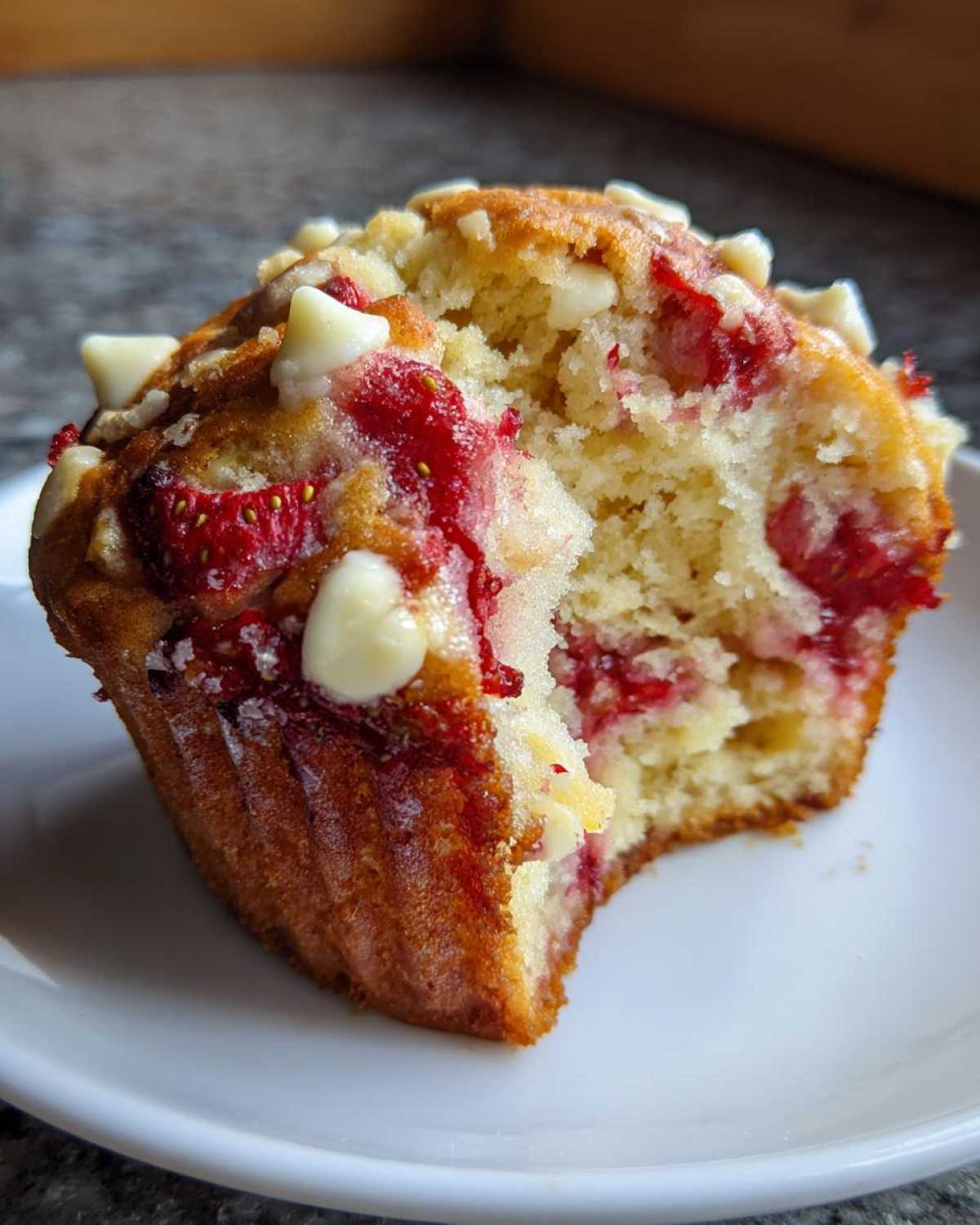 Strawberry White Chocolate Muffins - detail 2