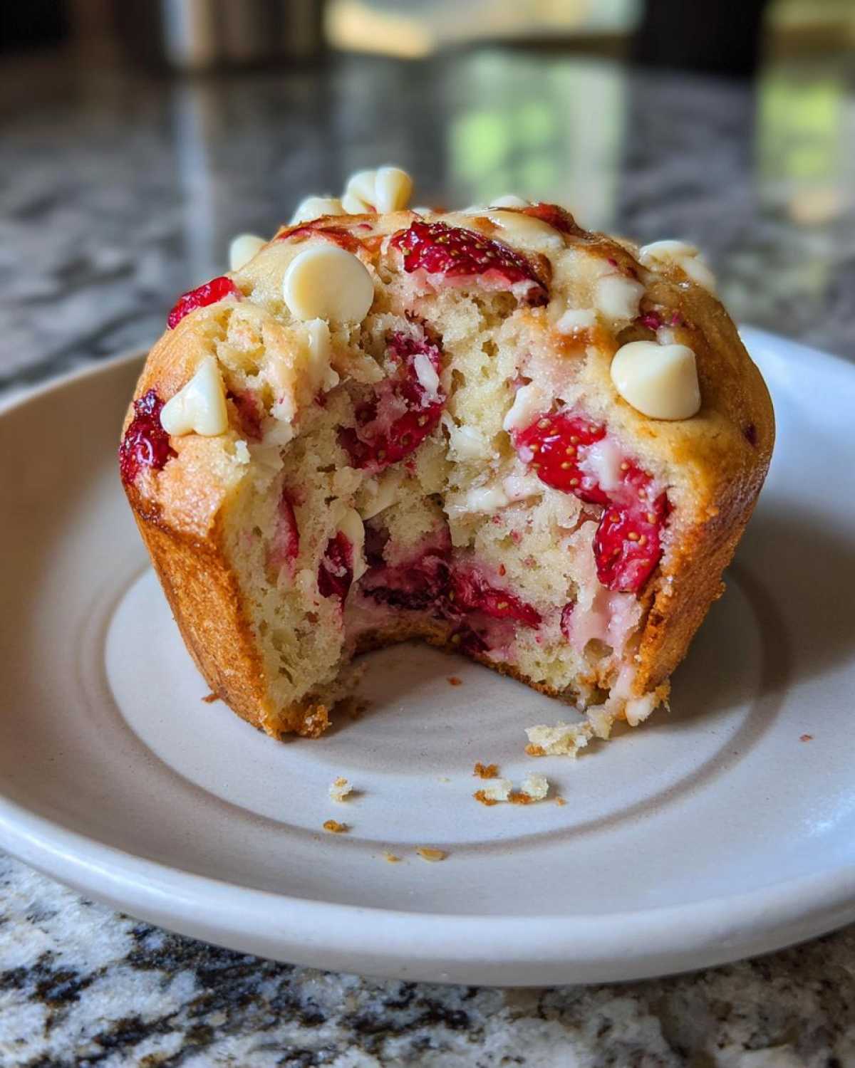 Amazing Strawberry White Chocolate Muffins in 20 Minutes - Forkful Heaven