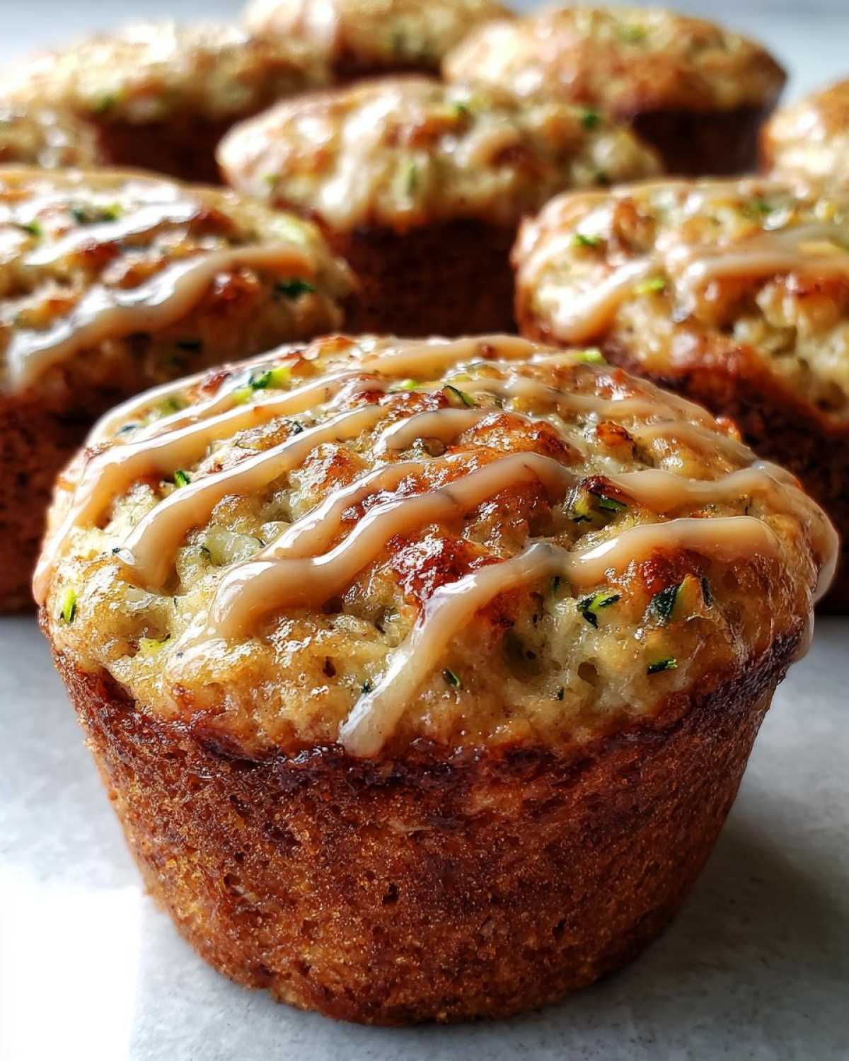 Zucchini Bread Muffins with a Cinnamon Glaze - detail 3