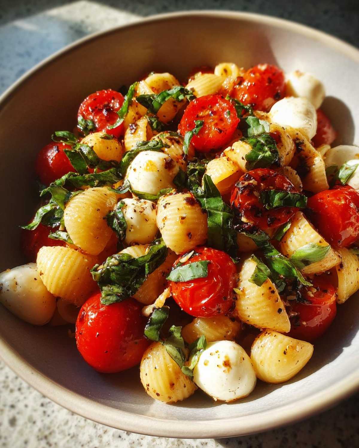 Caprese Pasta Salad with Fresh Mozzarella - detail 1