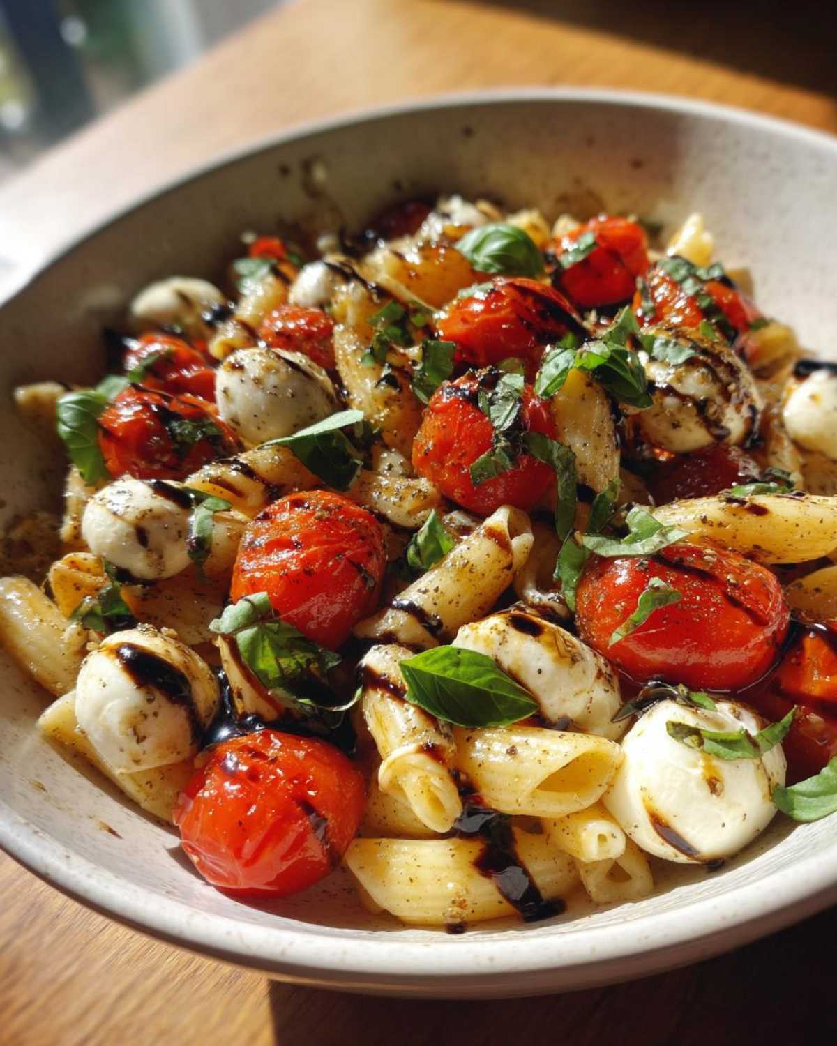 Caprese Pasta Salad with Fresh Mozzarella - detail 2
