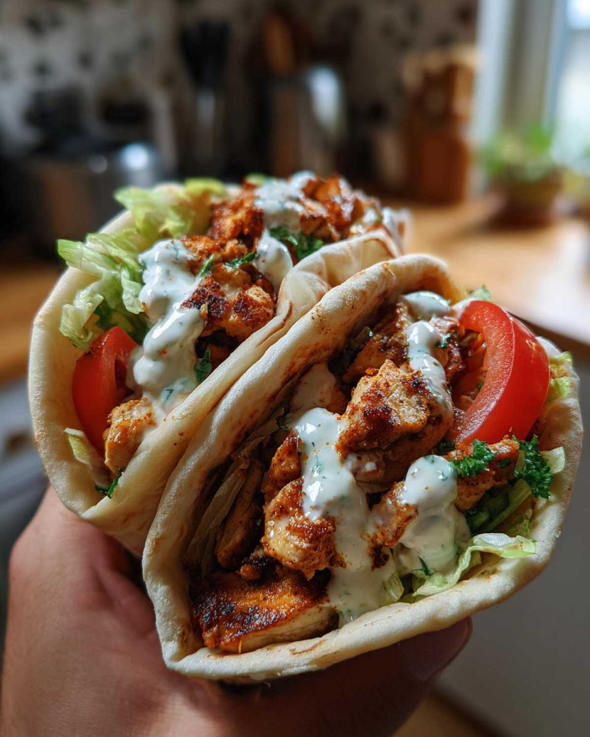 Chicken Shawarma Wraps with Garlic Sauce - detail 2