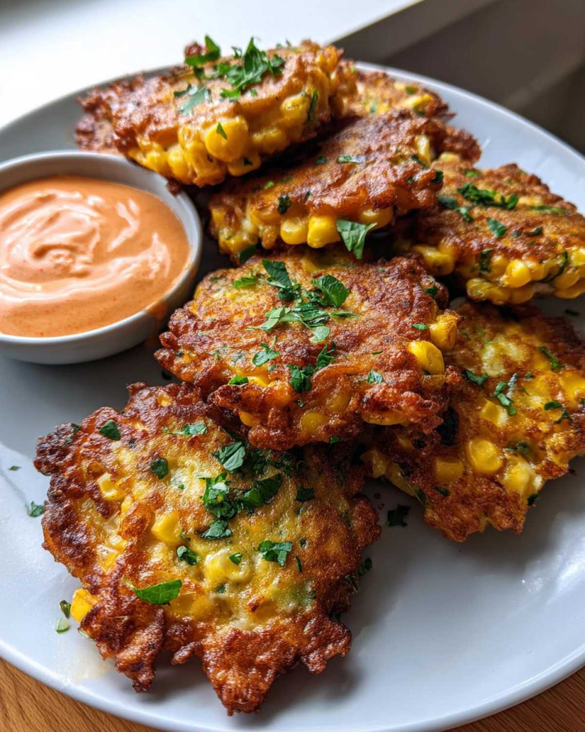 Elote-Style Corn Fritters with Spicy Aioli - detail 2