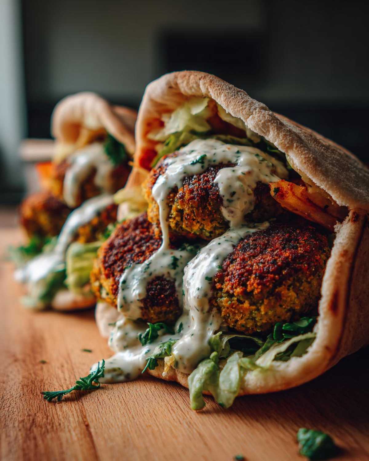 Falafel Pitas with Tahini Sauce - detail 4