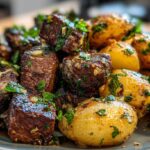 Garlic Butter Steak Bites with Potatoes
