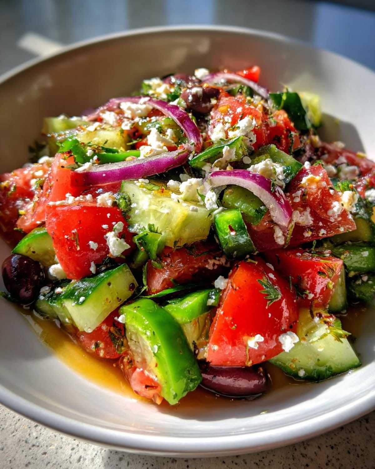 Greek Salad with Homemade Dressing - detail 3