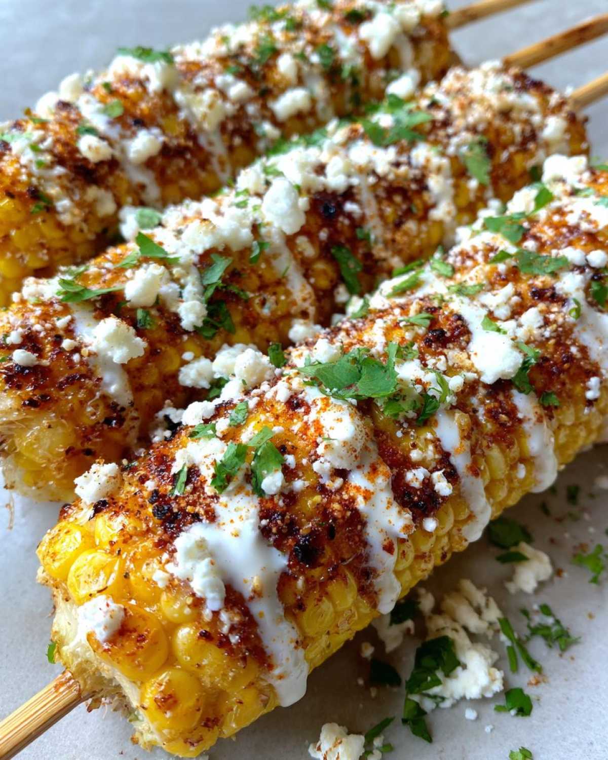 Grilled Corn Elote Skewers with Lime and Cotija - detail 4