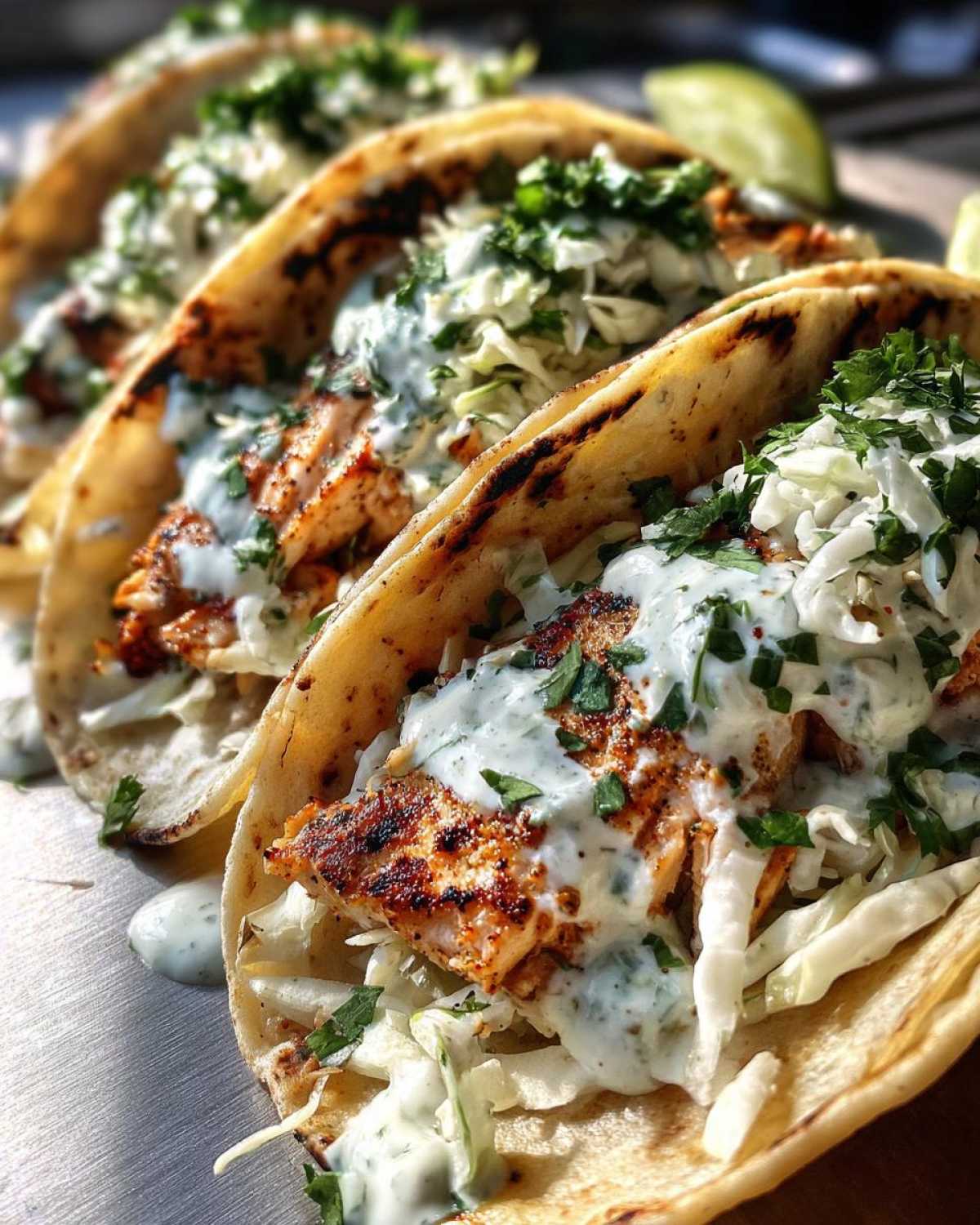 Grilled Fish Tacos with Lime Crema - detail 2