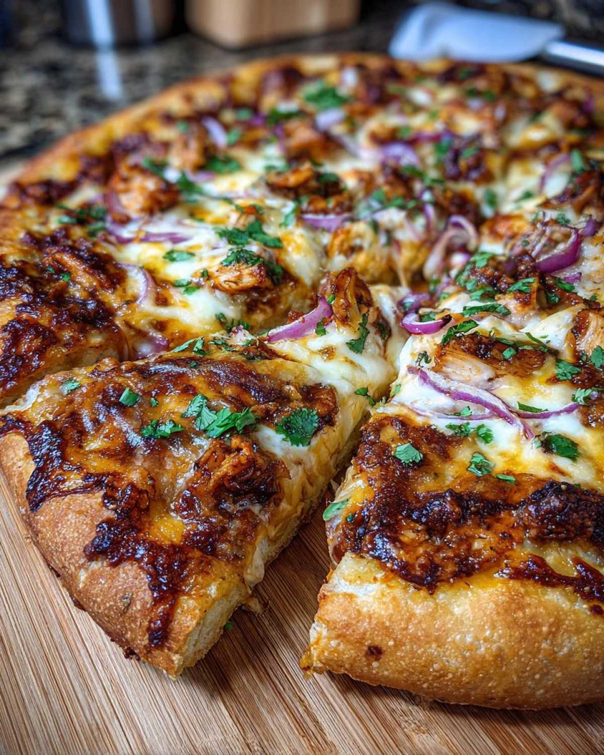 Homemade BBQ Chicken Pizza - detail 1
