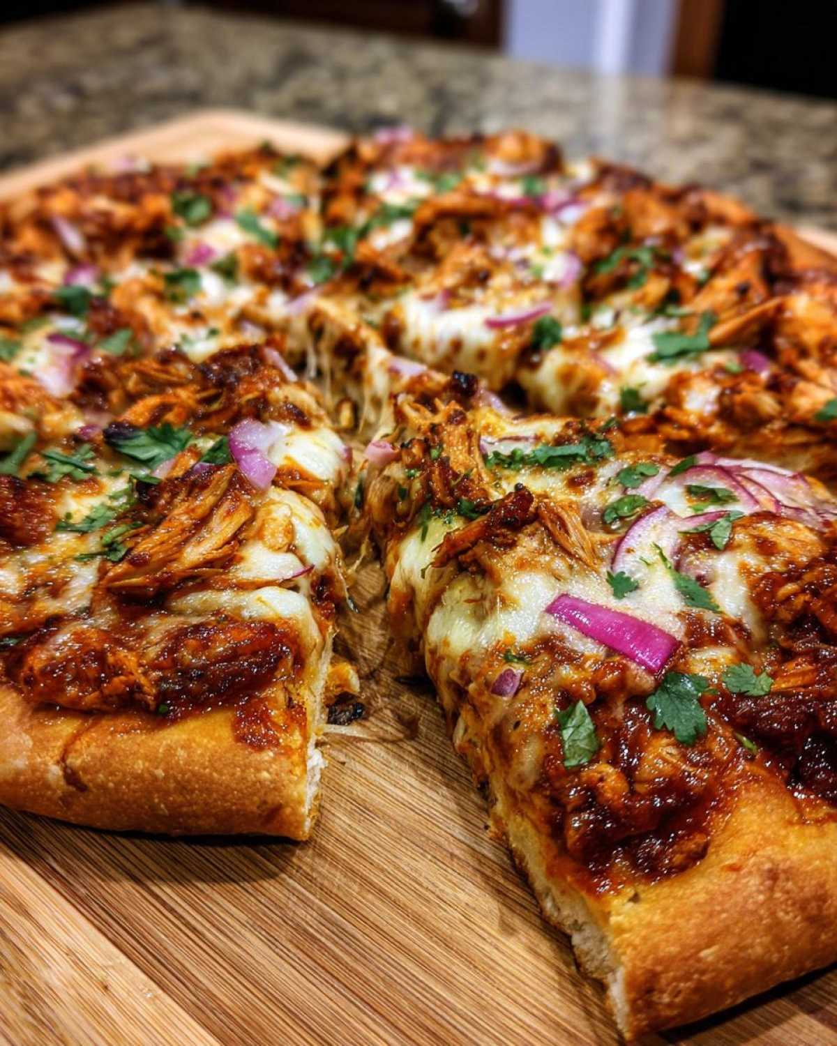 Homemade BBQ Chicken Pizza - detail 4