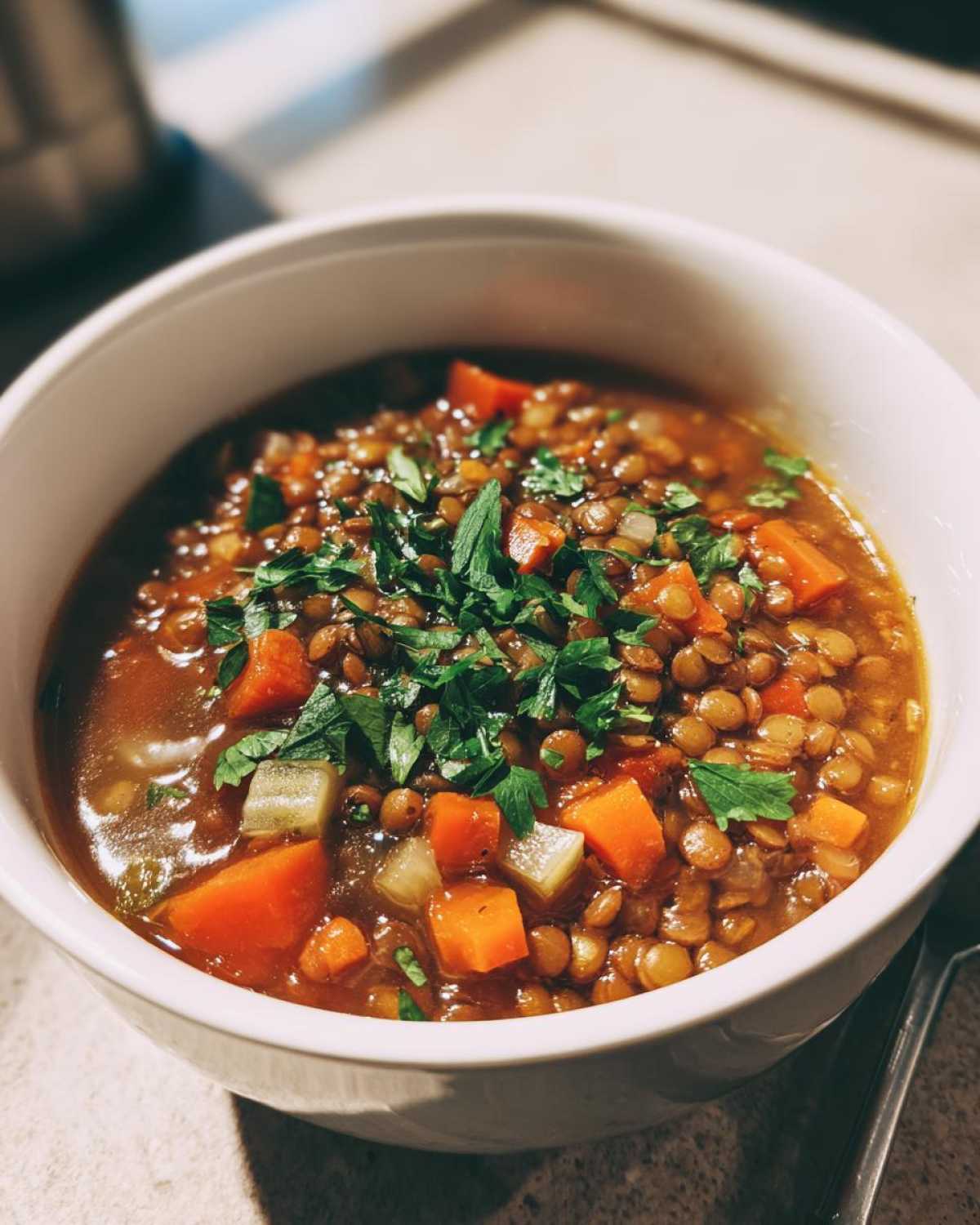 Mediterranean Lentil Soup - detail 1