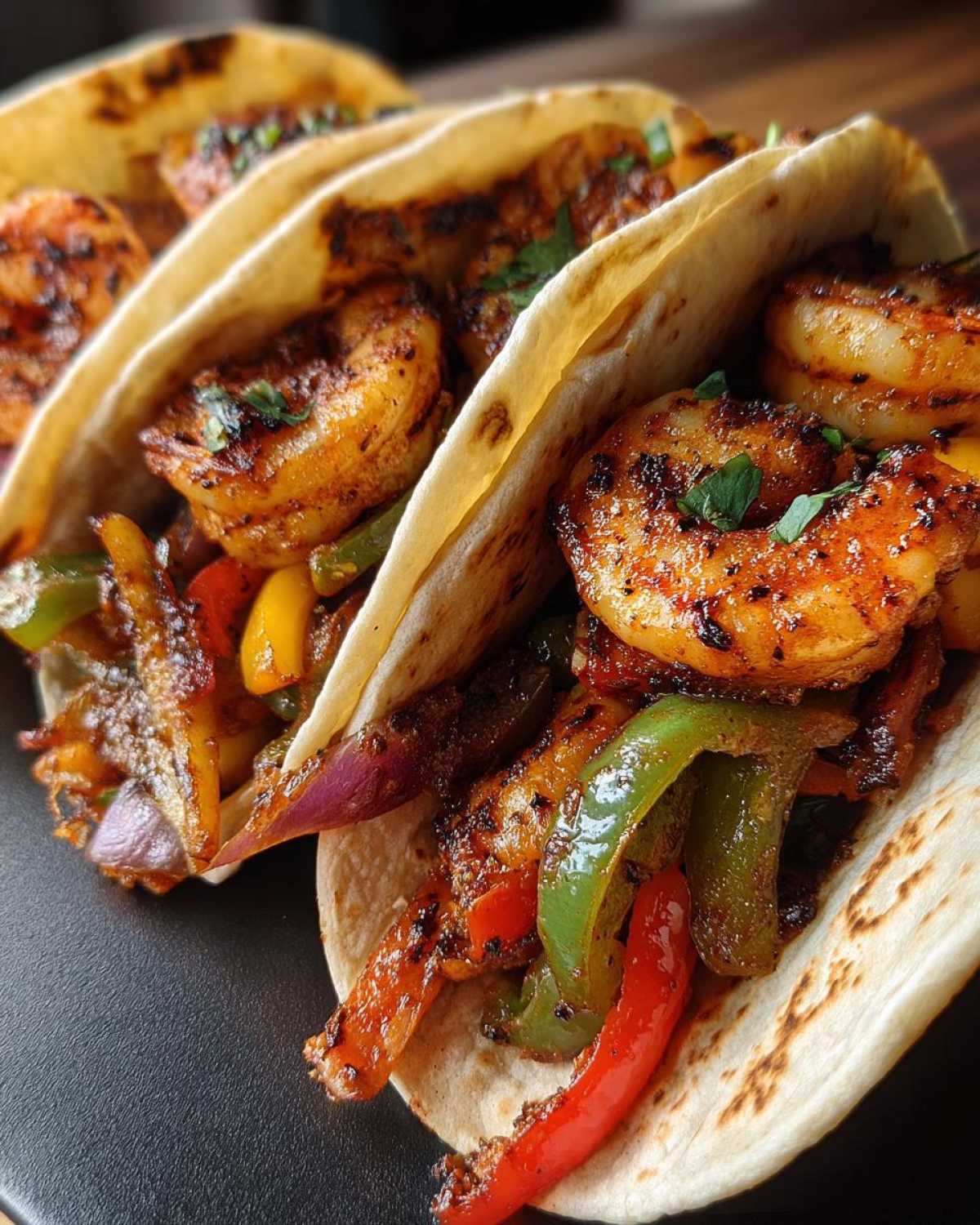 Skillet Shrimp Fajitas - detail 2