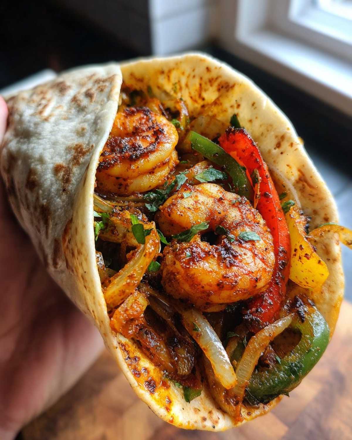 Skillet Shrimp Fajitas - detail 3